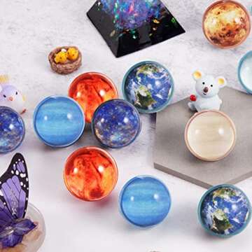Pllieay 24PCS Space Solar System Eight Planets Themed Bouncy Balls for Kids Party Favors, Gift Bag Filling, 32mm