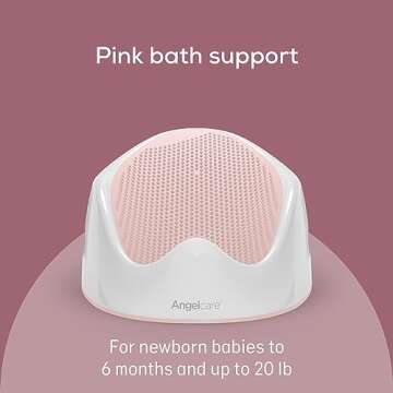 Angelcare Baby Bath Support (Pink) | Ideal for Babies Less than 6 Months Old