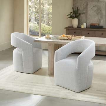 Chic KISLOT Upholstered Dining Chairs with Casters