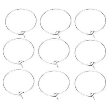 Heirtronic 100 Pieces Silver Plated Wine Glass Charm Rings for DIY and Crafting