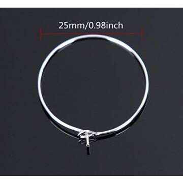 Heirtronic 100 Silver Plated Wine Glass Charm Rings - DIY Craft