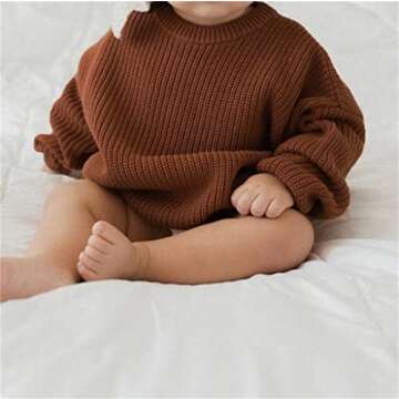 Toddler Baby Girl Boy Knit Sweater Pullover Sweatshirt Warm Long Sleeve Shirt Tops Outfit Fall Winte...