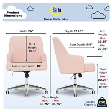 Serta Leighton Memory Foam Desk Chair - Elegant Comfort