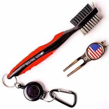 Golfing Gizmos Golf Club Brush Cleaner Set/Golf Multi Tool - Premium Tour Grade and Heavy Duty - Ide...