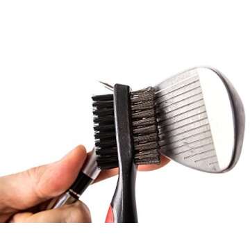 Golfing Gizmos Golf Club Brush Cleaner Set/Golf Multi Tool - Premium Tour Grade and Heavy Duty - Ideal Golf Gift for Golfers - Inc Divot Tool - Black