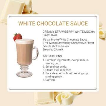 Monin - Gourmet White Chocolate Sauce, Creamy and Buttery, Great for Desserts, Coffee, and Snacks, Gluten-Free, Non-GMO (12 Ounce)