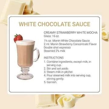 Monin - Gourmet White Chocolate Sauce, Creamy and Buttery, Great for Desserts, Coffee, and Snacks, Gluten-Free, Non-GMO (12 Ounce)