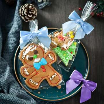 Rainbow Pana Baby Blue Twist Tie Bows 120 Pack 3"