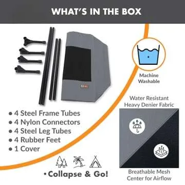 K&H Pet Products Outdoor Elevated Dog Cot, Breathable Cooling Elevated Cot Hammock Pet Bed for Medium Dogs, Washable Mesh Cover, Raised Metal Frame, Collapsible, Portable - Medium 32 X 25in Gray