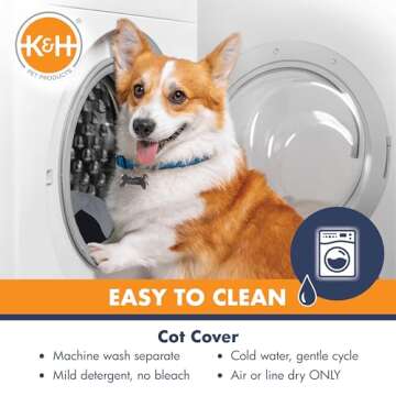 K&H Pet Products Outdoor Elevated Dog Cot, Breathable Cooling Elevated Cot Hammock Pet Bed for Medium Dogs, Washable Mesh Cover, Raised Metal Frame, Collapsible, Portable - Medium 32 X 25in Gray