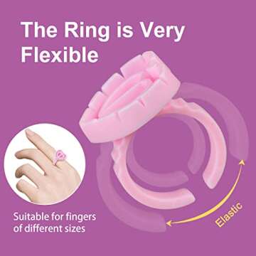 ZXMFDZ 100PCS Glue Rings Lash Rings for Glue Glue Rings for Eyelash Extensions Eyelash Glue Holder Lash Glue Rings Smart Glue Cups Pink