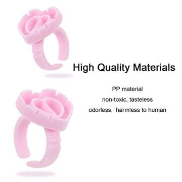 ZXMFDZ 100PCS Glue Rings Lash Rings for Glue Glue Rings for Eyelash Extensions Eyelash Glue Holder Lash Glue Rings Smart Glue Cups Pink