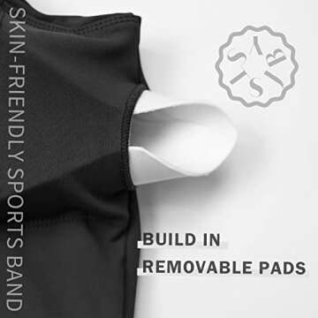 SJBYST Padded Longline Sports Bra Women Medium Support V-Neck Yoga Bra Built in Bra Removable Cups Tank Tops for Gym Workout Fitness Black Medium