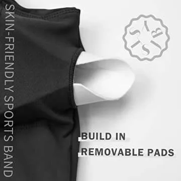 SJBYST Padded Longline Sports Bra Women Medium Support V-Neck Yoga Bra Built in Bra Removable Cups Tank Tops for Gym Workout Fitness Black Medium