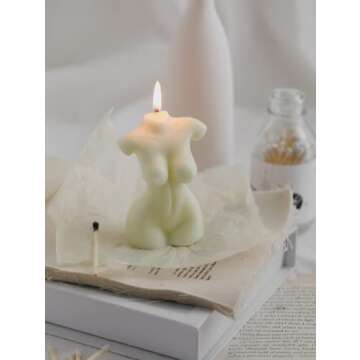 Bubble Candle Soy Wax Scented Candle Hand Poured Scented Candle and Female Body Shaped Candle Set2 Pieces Handmade Candle Decorative Candle for Bedroom Bathroom Wedding Use or Gifting