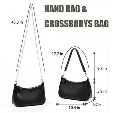 Stylish VODIU Clutch Tote Handbag with Removable Straps