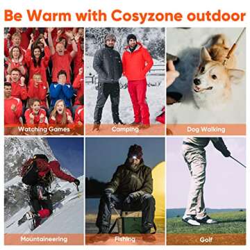 Cosyzone Hand Warmers Rechargeable, 2 Pack 8000mAh Electric Hand Warmer Power Bank, 360°Warmth, Perfect for Outdoor and Camping, Best Gift for Winter