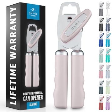 Zulay Kitchen Heavy Duty Stainless Steel Can Opener Manual with Bottle Opener - Rust Proof Manual Ca...