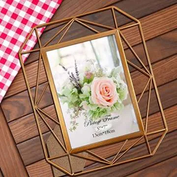 QUTREY Picture Frame 5x7 Set of 2, Metal Photo Frames 5 by 7 for Tabletop Display or Wall Mounting D...