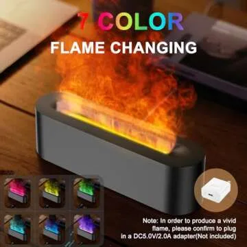 Colorful Flame Fire Diffuser Humidifier, 7 Colors Changing Oil Diffuser, Ultra-Quiet Aroma Essential...