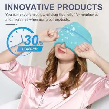 EXQUISLIFE Migraine Headache Relief Cap, Gel Ice Head Wrap, Hot and Cold Therapy, Headache Eyes Mask...