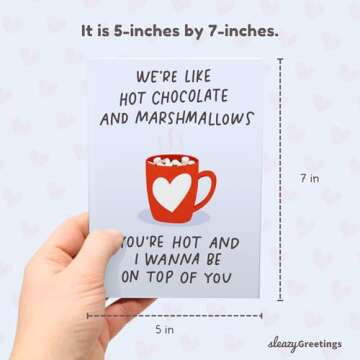 Sleazy Greetings Funny Valentine's Day Card for Him - Anniversary Cards For Husband - Naughty Card - Funny Birthday Card For Boyfriend - Hot Chocolate and Marshmallows Card