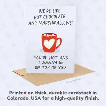 Sleazy Greetings Funny Valentine's Day Card for Him - Anniversary Cards For Husband - Naughty Card - Funny Birthday Card For Boyfriend - Hot Chocolate and Marshmallows Card