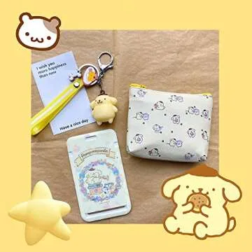 AWKEM Cartoon Gift Set for Girl Women-Kaychain,ID Card Holder,Coin Purse
