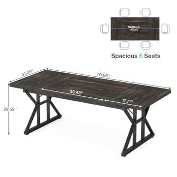 Tribesigns 70.8-Inch Executive Desk, Large Computer Office Desk Workstation, Modern Simple Style Lap...