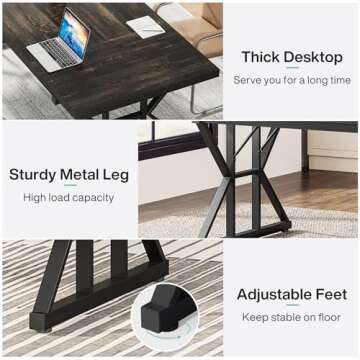 Tribesigns 70.8-Inch Executive Desk, Large Computer Office Desk Workstation, Modern Simple Style Laptop Desk Study Writing Table Business Furniture for Home Office