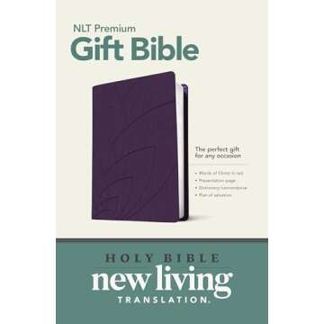 Stylish Premium Gift Bible NLT in Purple Petals