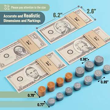 Mr. Pen- Play Money for Kids, 150 Pcs, Ages 3+, Toy Money, Money Games, Fake Money for Kids, Pretend Money, Toddler Learning Money, Kids Play Money, Realistic Money, Fake Cash, Coins for Kids