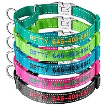 Personalized Premium Martingale Dog Collar - Adjustable, Reflective, Custom Embroidery for All Dog S...