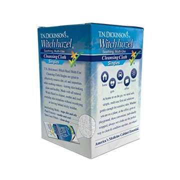 T.N. Dickinson's Witch Hazel On-The-go Multi-use Cleansing Cloth Towelette Singles, 14 Count