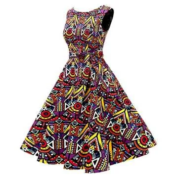 Elegant Hanpceirs Boatneck Sleeveless Swing Dress