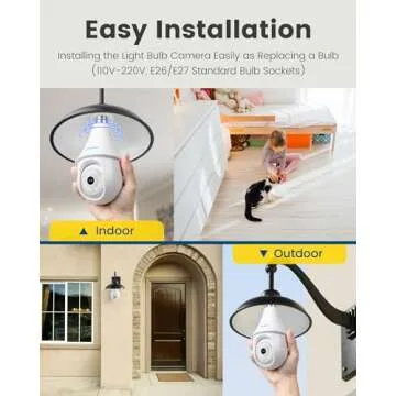 4MP Wireless Light Bulb Security Camera - Home Safety