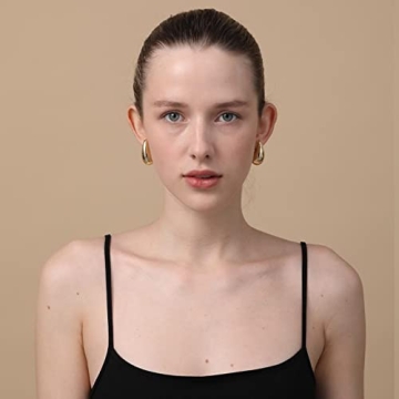 Stylish Lightweight Ascona Gold Hoop Earrings for Women