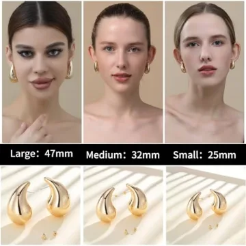 Stylish Lightweight Ascona Gold Hoop Earrings for Women