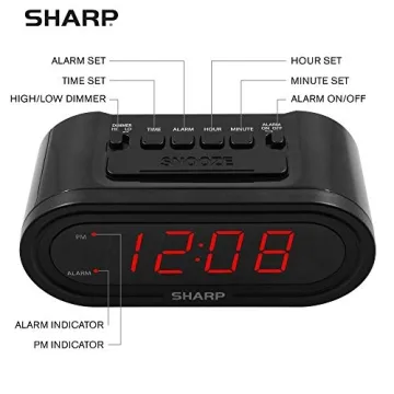 Sharp Digital Alarm Clock with AccuSet Automatic Time Setting