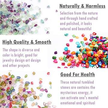 White crystal Crystal Chips, Gacuyi Natural Gemstones Beads Chakra Chip Stones Crushed Pieces Irregular Shaped Healing Drilled Loose Beads for Earring Bracelet Jewelry Making Home Decoration(1 Strand)