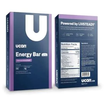 UCAN Energy Bars | Low Sugar, Low Calories | Gut Friendly, Caffeine-Free, Vegan, Non-GMO, No Soy, Keto Friendly | Running, Cycling, Fitness, Pre & Post Workout | Chocolate Almond Butter 12 Count