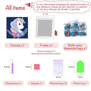 Craftoy 5D Diamond Painting Kit for Kids Sparkling Unicorn DIY