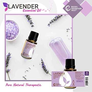 Rocky Mountain Oils Purify Lavender - Organic Essential Oil for Diffuser & Aromatherapy, Perfect for Hotel, Spa, Sleep