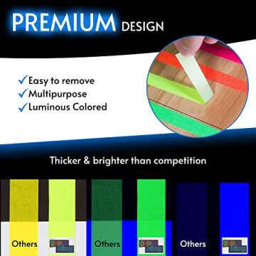 Glow King Blacklight Reactive Glow Tape | Premium UV Fluorescent Neon Party Gift for Events | Multip...