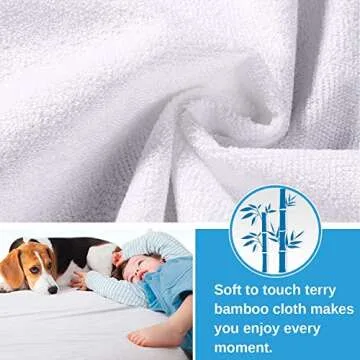 King Size Cooling Waterproof Mattress Protector Pad Cover, Breathable Fitted Sheet Style Deep Pocket-Noiseless,Vinyl,PVC Free,Waterproof Bed Matress Cover Washable for Home, Bedroom, Hotel