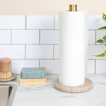 Bloomingville Marble Paper Towel Holder with Brass Accent