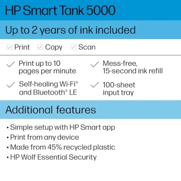 HP Smart-Tank 5000 All-in-One Printer with 2 Years Ink