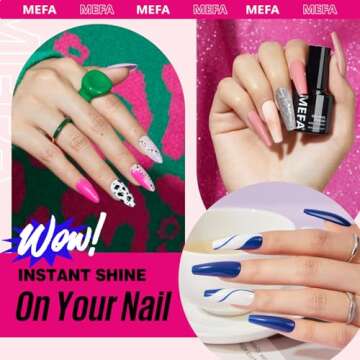 MEFA 19 Pcs Gel Nail Polish Kit with UV Light - 12 Colors for Salon-Quality DIY Nail Art