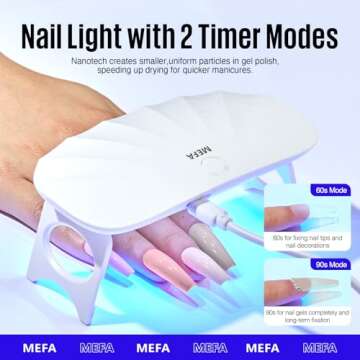 MEFA Gel Nail Polish Kit with UV Light - 12 Colors for All Seasons