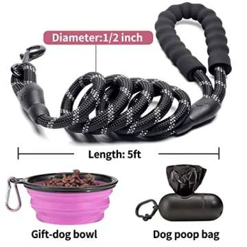 COOYOO 2 Pack Reflective Dog Leash for Safe Walks